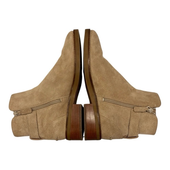 Cole Haan Size 8.5 B Tan Sand Suede Leather Hampshire Buckle Bootie New - Picture 3 of 9